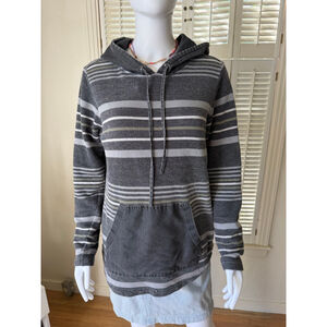 More Lost Than Ever men's Gray Striped Hoodie Sweatshirt S